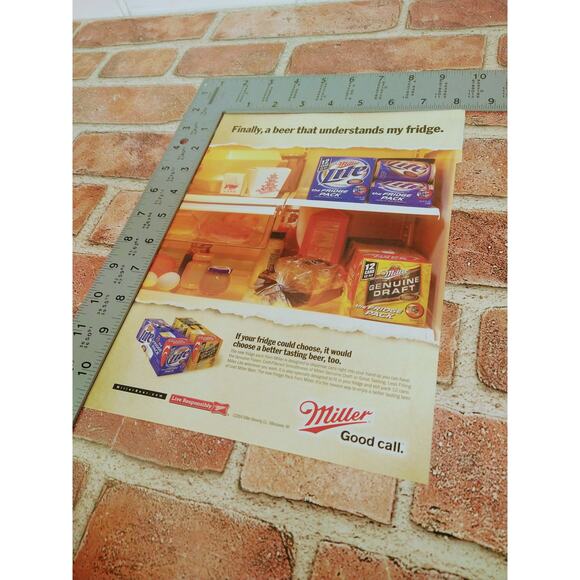 2004 Miller Beer Print Ad Fridge Packed Cans Finally Understands My Fridge Quote - Picture 4 of 7